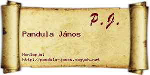 Pandula János névjegykártya