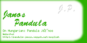 janos pandula business card